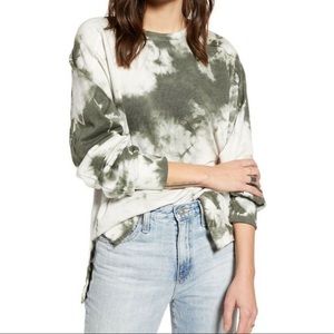 TREASURE & BOND Green Tie Dye Crewneck Sweatshirt